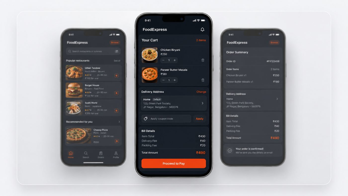 Rate & reorder screen