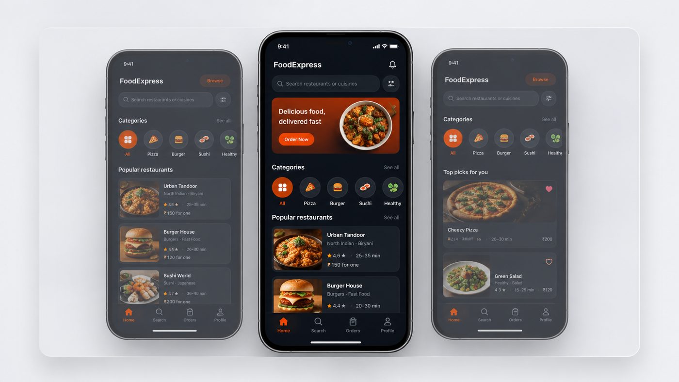 Restaurant & rider screen