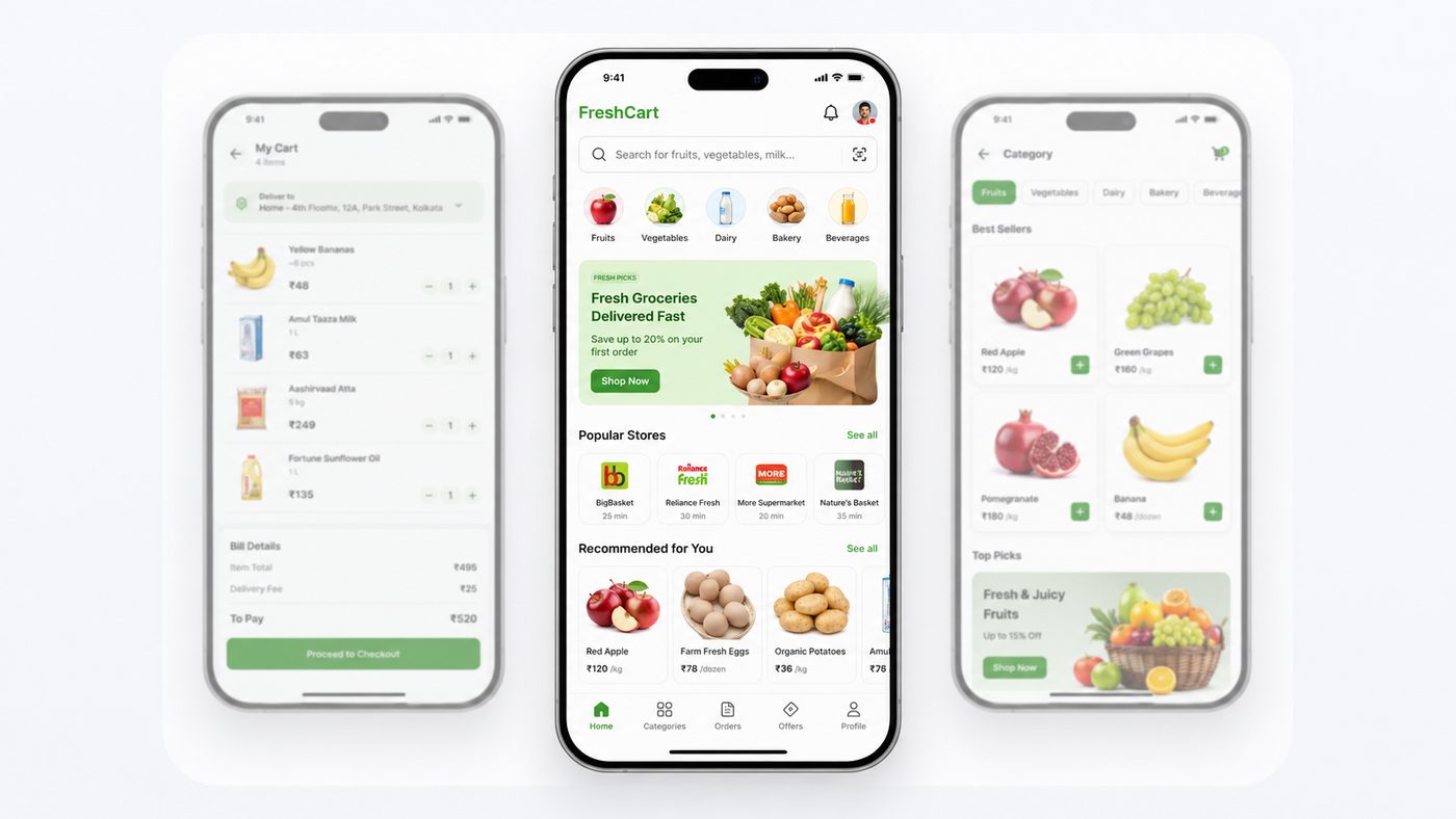 Aisle-style home screen