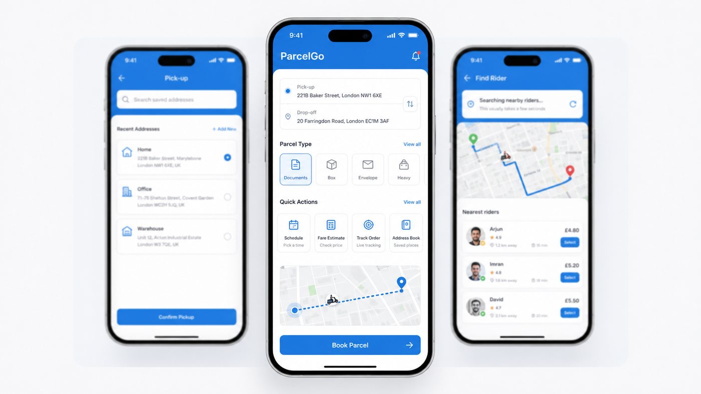 Rider & admin screen
